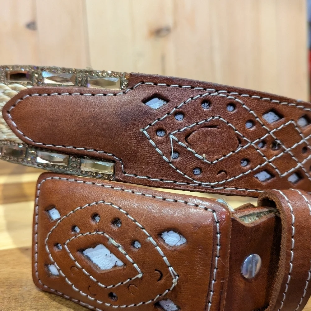 Brown Leather Men's Belt Size 40